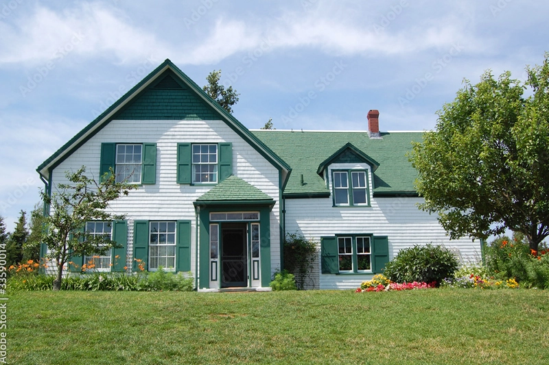The green-and-white Green Gables farmhouse in Cavendish, PEI